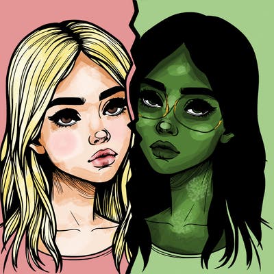 realistic girl split