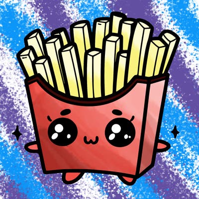 a cute. french fries