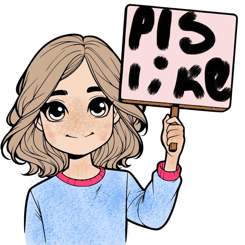 realistic girl holding up a sign