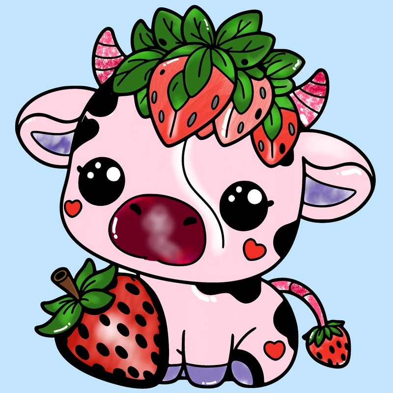 cute strawberry cow