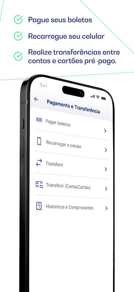 Rendimentopay app interface for paying bills mobile recharges and account transfers