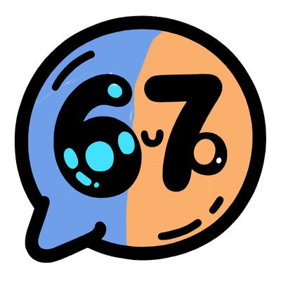 bubble that says 67