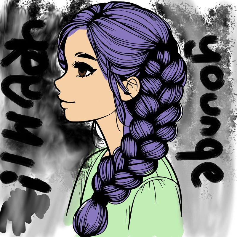 realistic girl with a big french braid