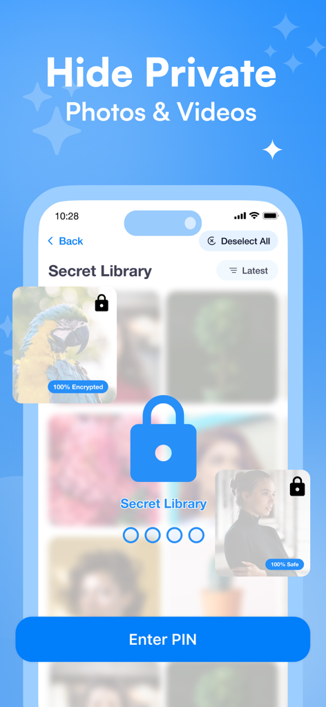 Nascondi foto e video privati in una libreria segreta protetta da PIN