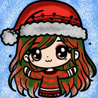 girl with christmas hat