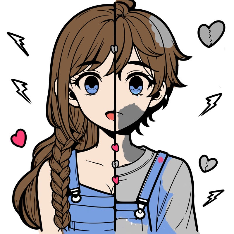 realistic girl boy split