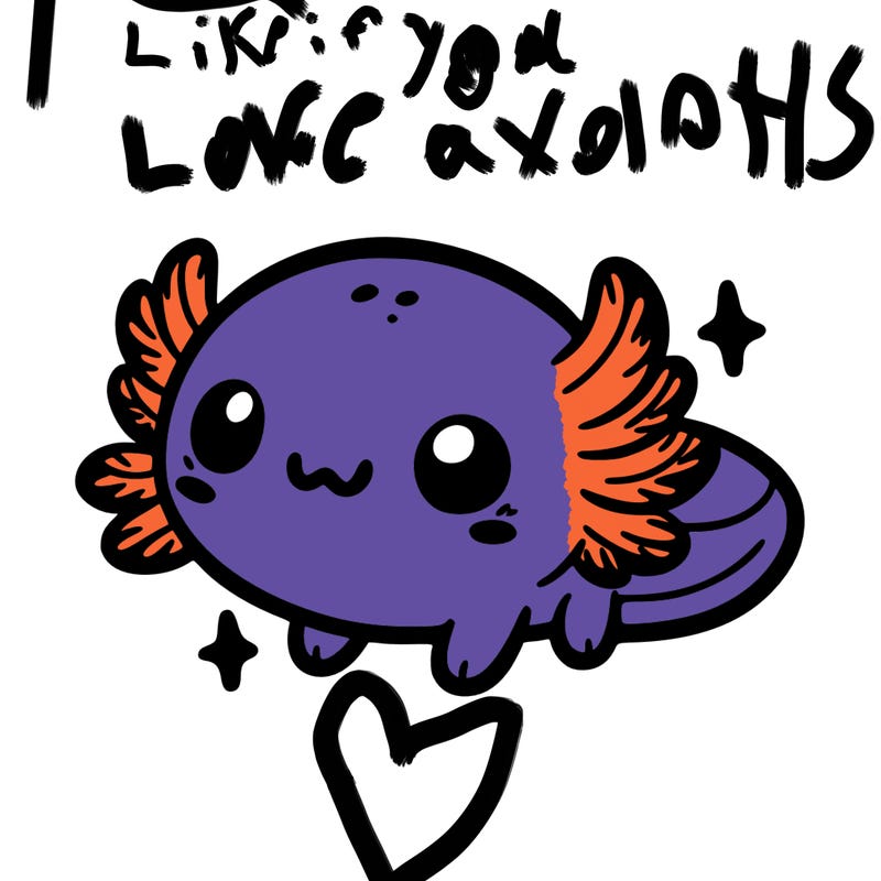 cute easy baby axolotl