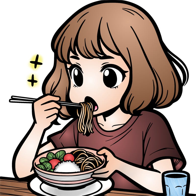 a girl eating food
