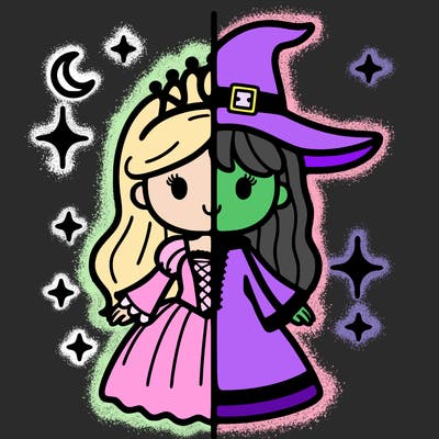 split princess and witch