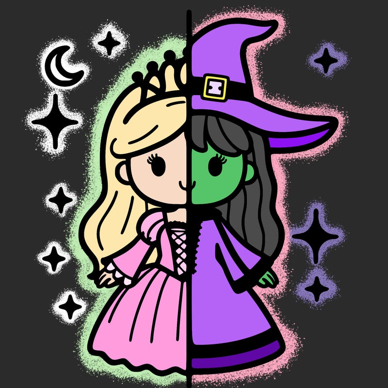 split princess and witch