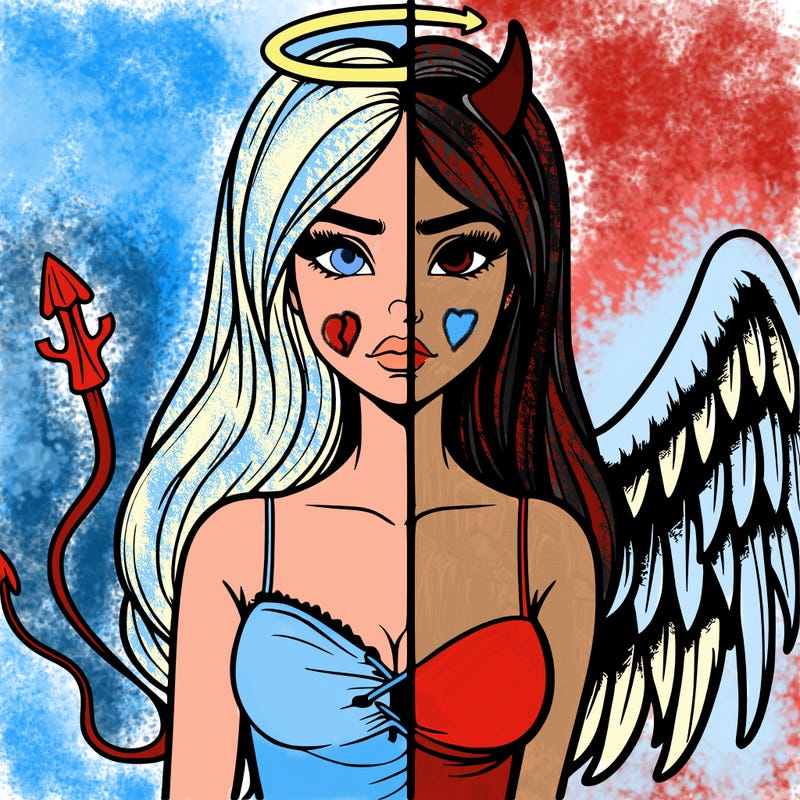 devil vs angel realistic girl