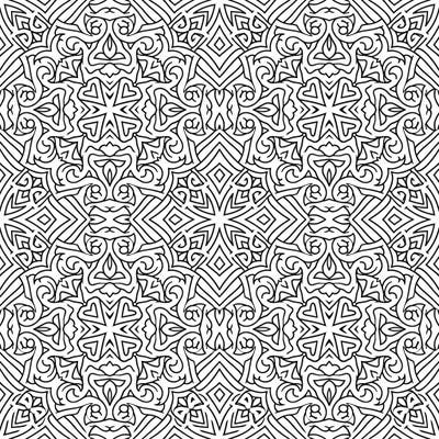 Unleash your creativity with this mesmerizing tessellation pattern, perfect for a relaxing coloring experience. This intricate design of interlocking shapes promises hours of mindful artistic enjoyment.