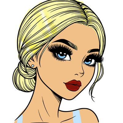 realistic girl with lashes