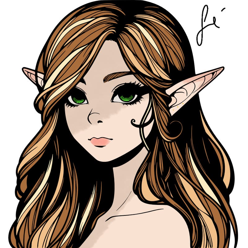 elf girl realistic dark fantasy