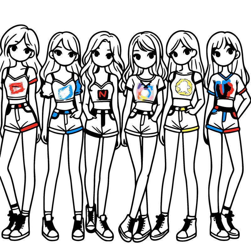 a group of girls wearing crop tops and shorts