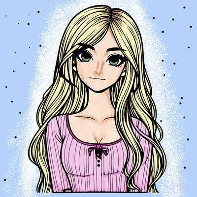 realistic girl with long hair