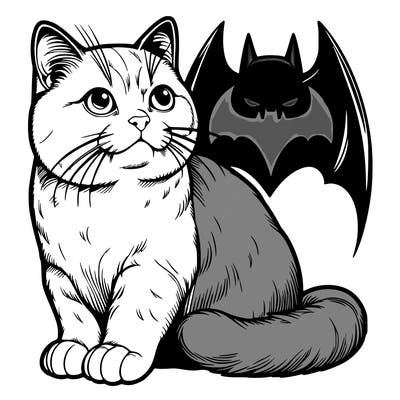 realistic cat bat man