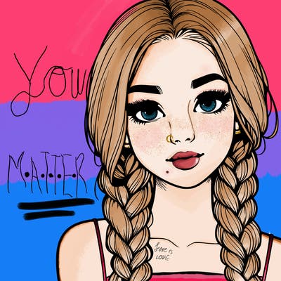 realistic girl with braids