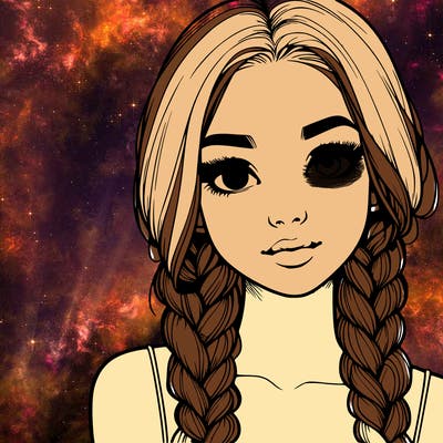 realistic girl with braids