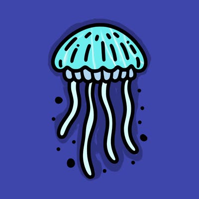 jellyfish outline simple, no color, white background cute drawing for kids