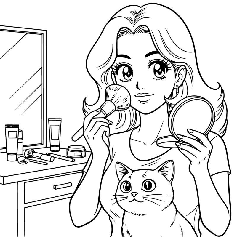 a beauty 😍 applying makeup on