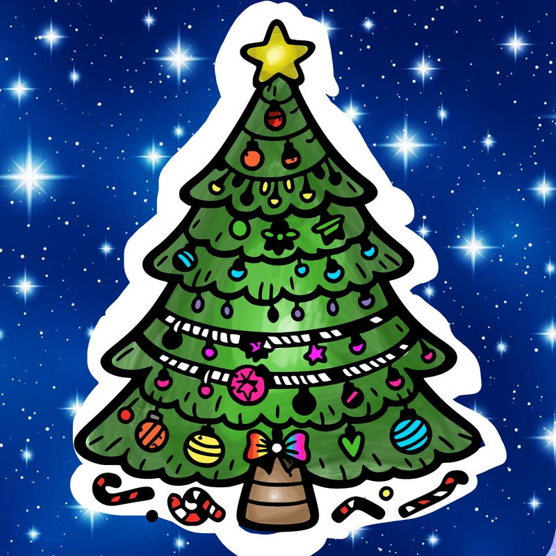 christmas tree with lots of details