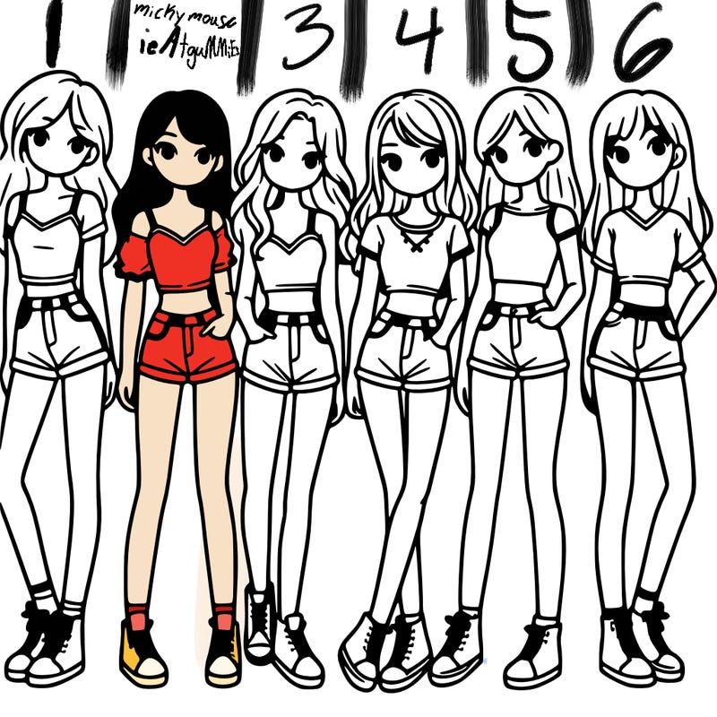 a group of girls wearing crop tops and shorts