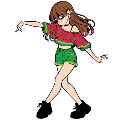 realistic girl danceing