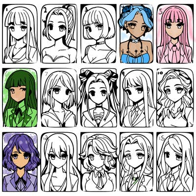 girls that look diffrent anime