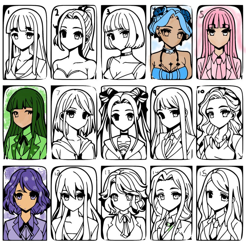 girls that look diffrent anime