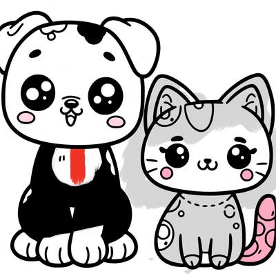 cute cat and dog