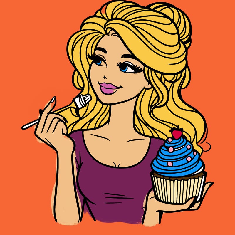 pretty woman with a cupcake