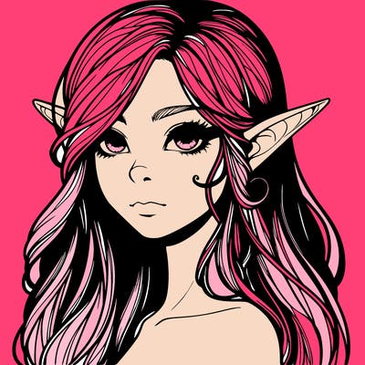 elf girl realistic dark fantasy