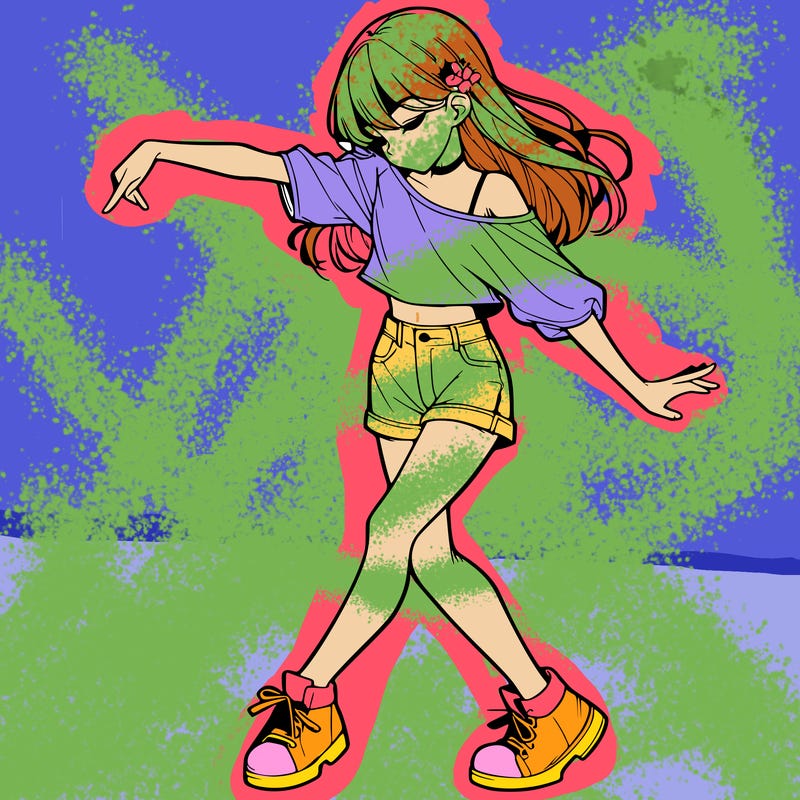 realistic girl danceing