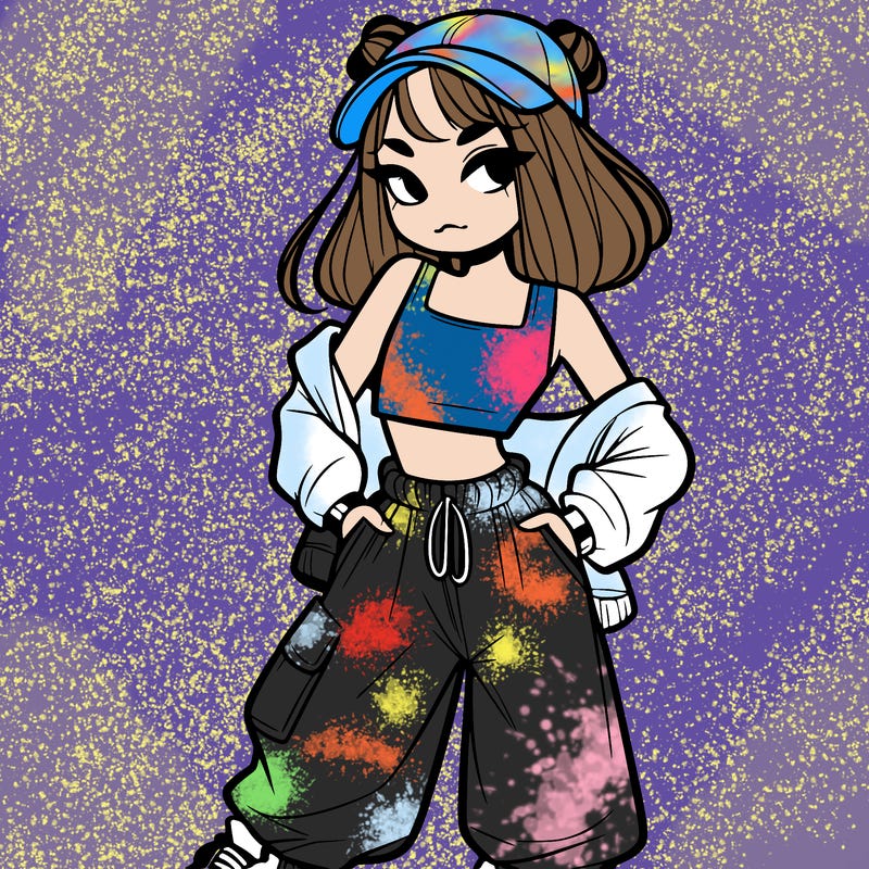 girl in crop top and baggy pants