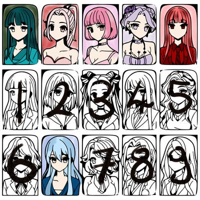 girls that look diffrent anime