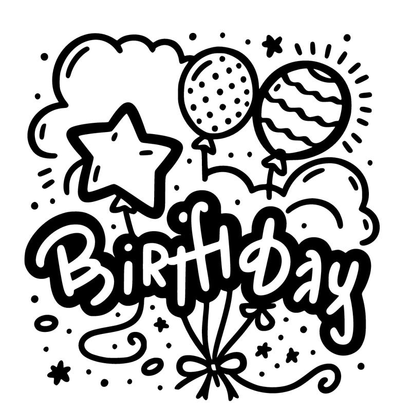 birthday words with ballon’s