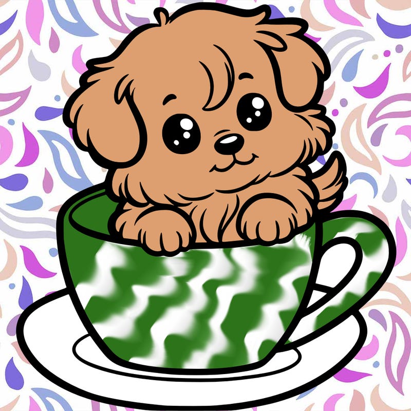 puppy in a cup