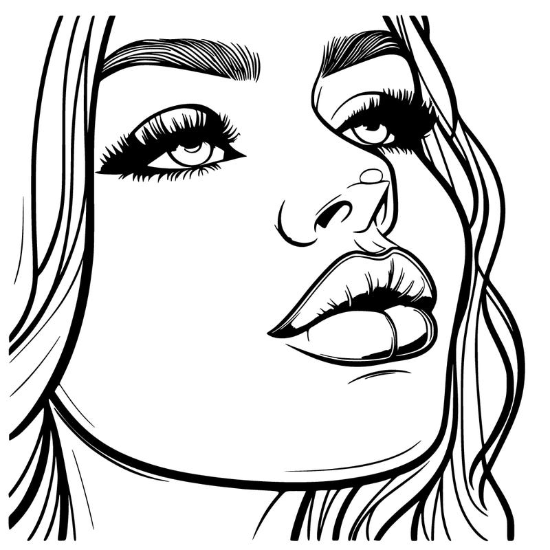 realistic woman with full lips
