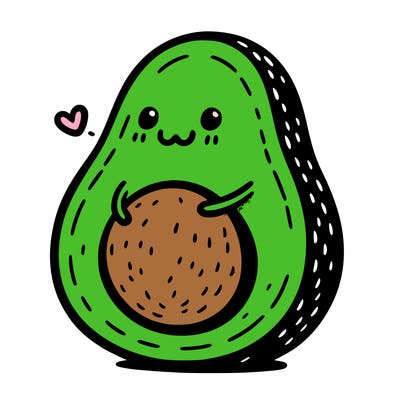 an avocado hugging an avocado