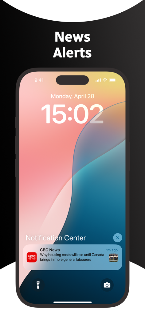 CBC News notification on an iPhone lock screen