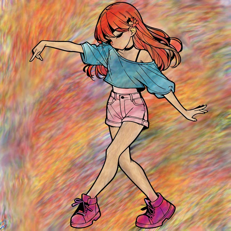 realistic girl danceing