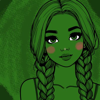 realistic girl with braids