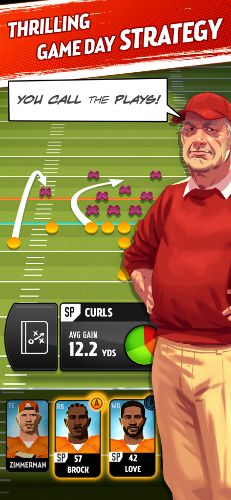 Rival Stars College Football - Rival Stars College Football game day strategy screen with play diagrams and head coach