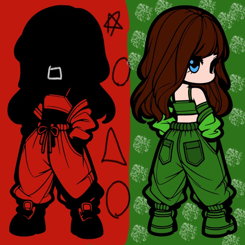 girl in crop top and baggy pants