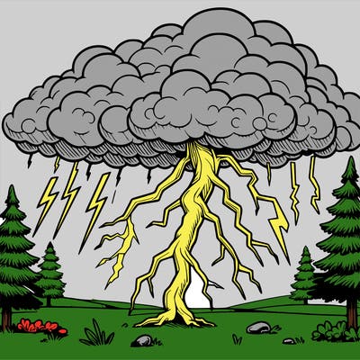 realistic life like thunderstorm