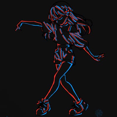 realistic girl danceing