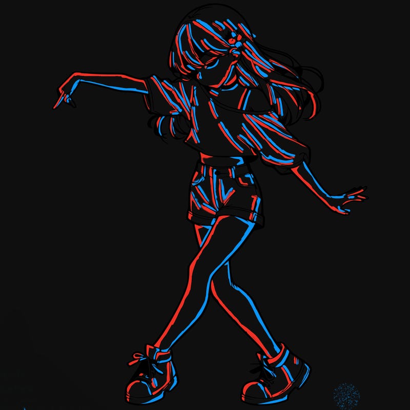 realistic girl danceing