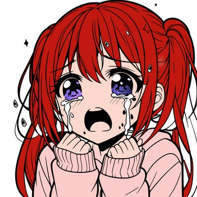 anime girl crying