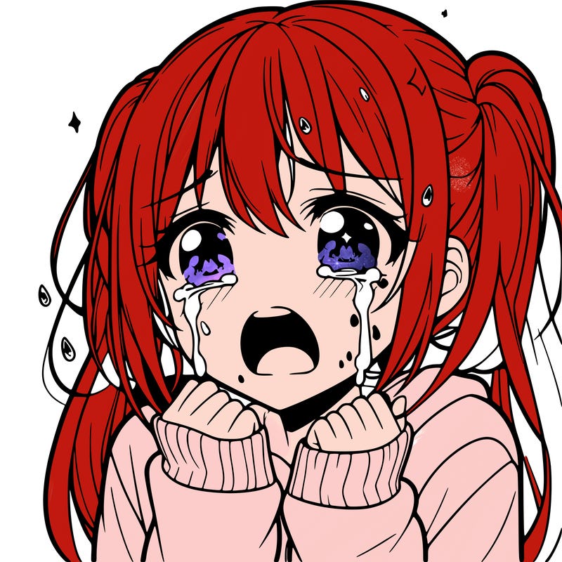 anime girl crying